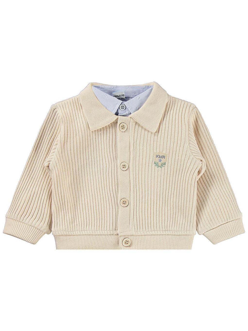 Hırka Nakışlı Gömlek Pantolon 6-18 Ay Takım - Mavi 6-9 Ay-1