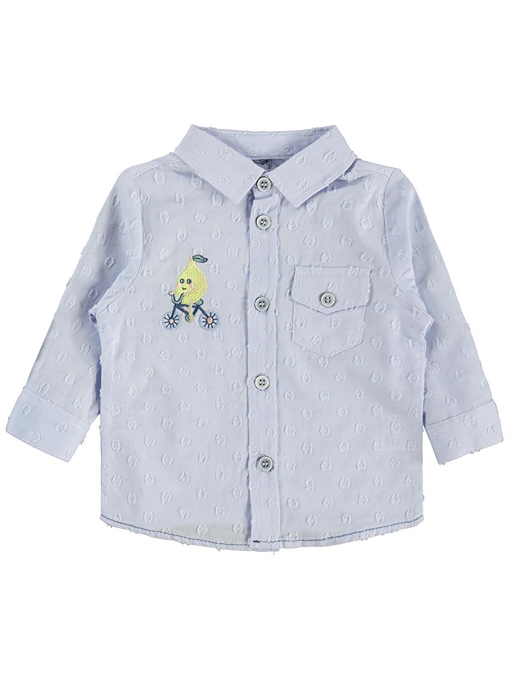 Hırka Nakışlı Gömlek Pantolon 6-18 Ay Takım - Mavi 6-9 Ay-2