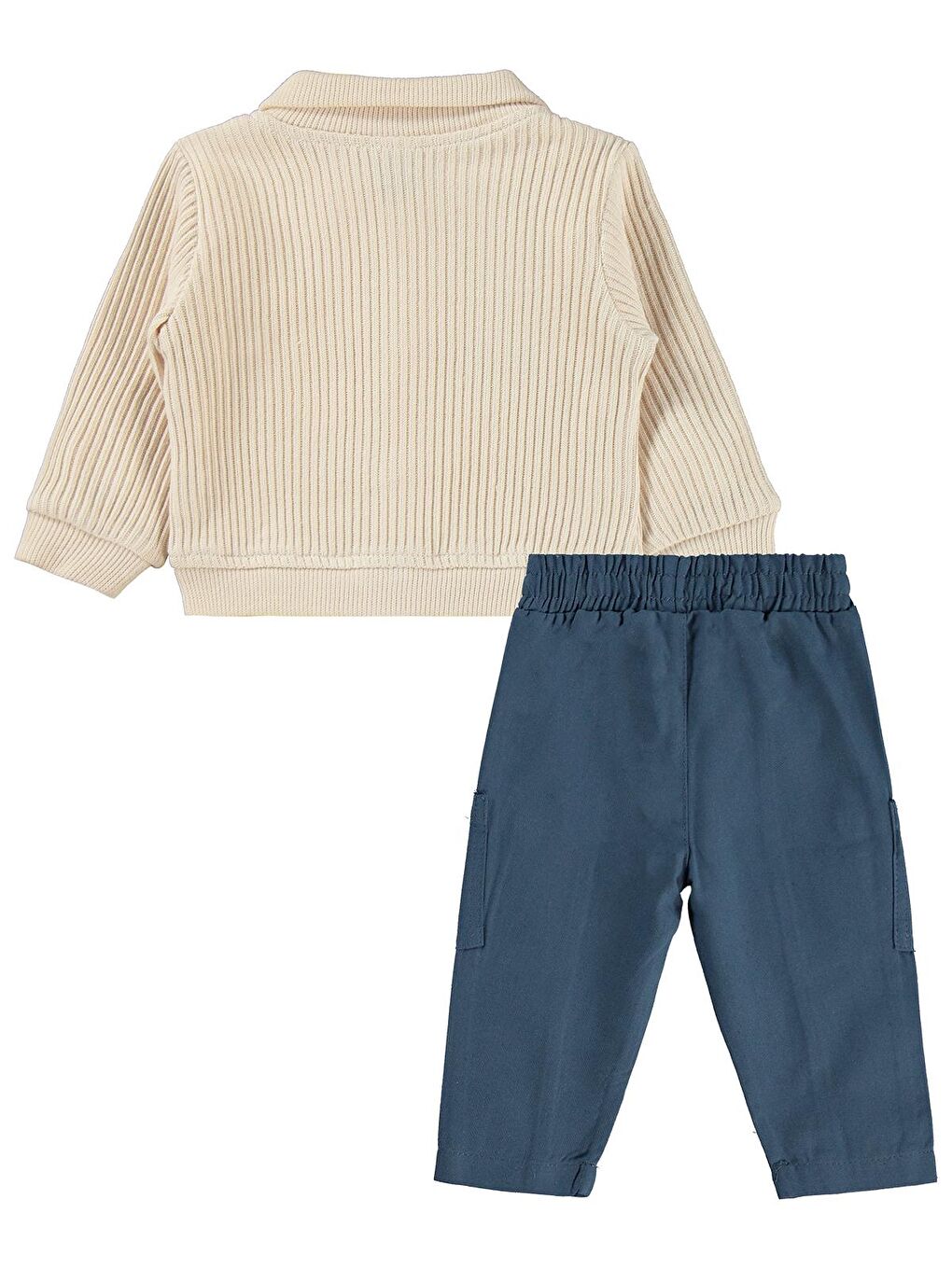 Hırka Nakışlı Gömlek Pantolon 6-18 Ay Takım - Mavi 6-9 Ay-4