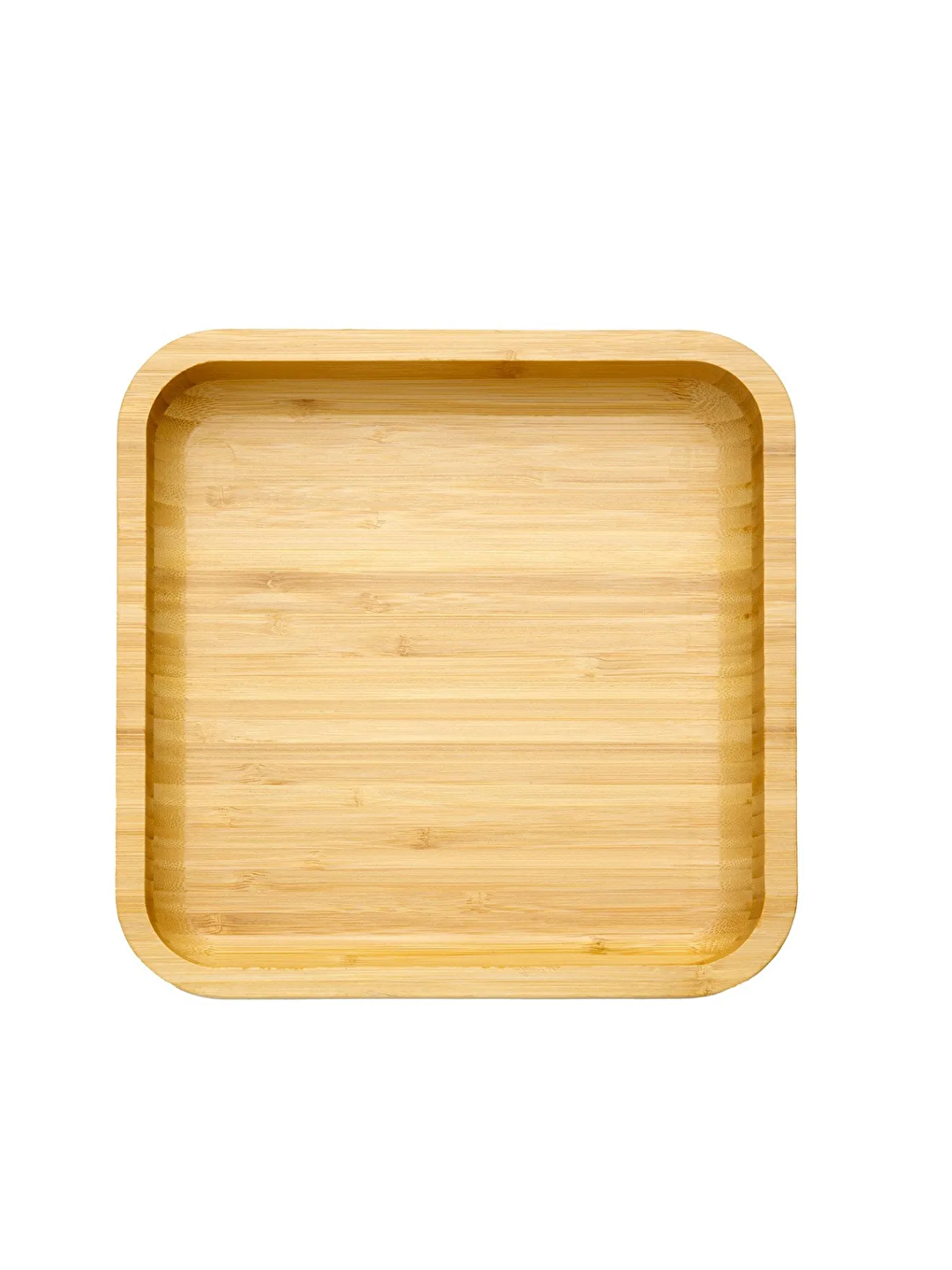 Kitchen Design Lab Açık Kahverengi Kare Bambu Orta Boy Çok Amaçlı Kase, Bambu Çerezlik, Sunum Tabağı 16 Cm - 1