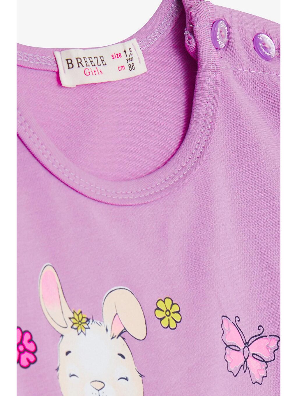 Breeze Lila Kız Bebek Taytlı Takım Tavsan Baskılı Lila (9 Ay-1.5 Yaş) - 4