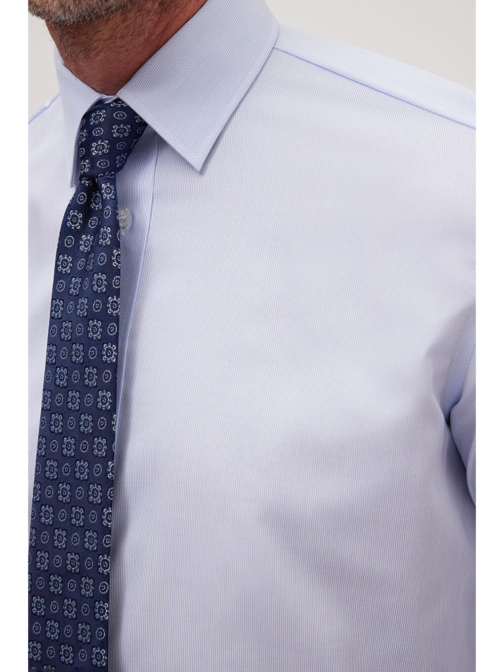 Regular Fit Mavi Non-Iron %100 Pamuk Doğa Dostu Ekoteks Belgeli Ütü Gerektirmez Gömlek-2