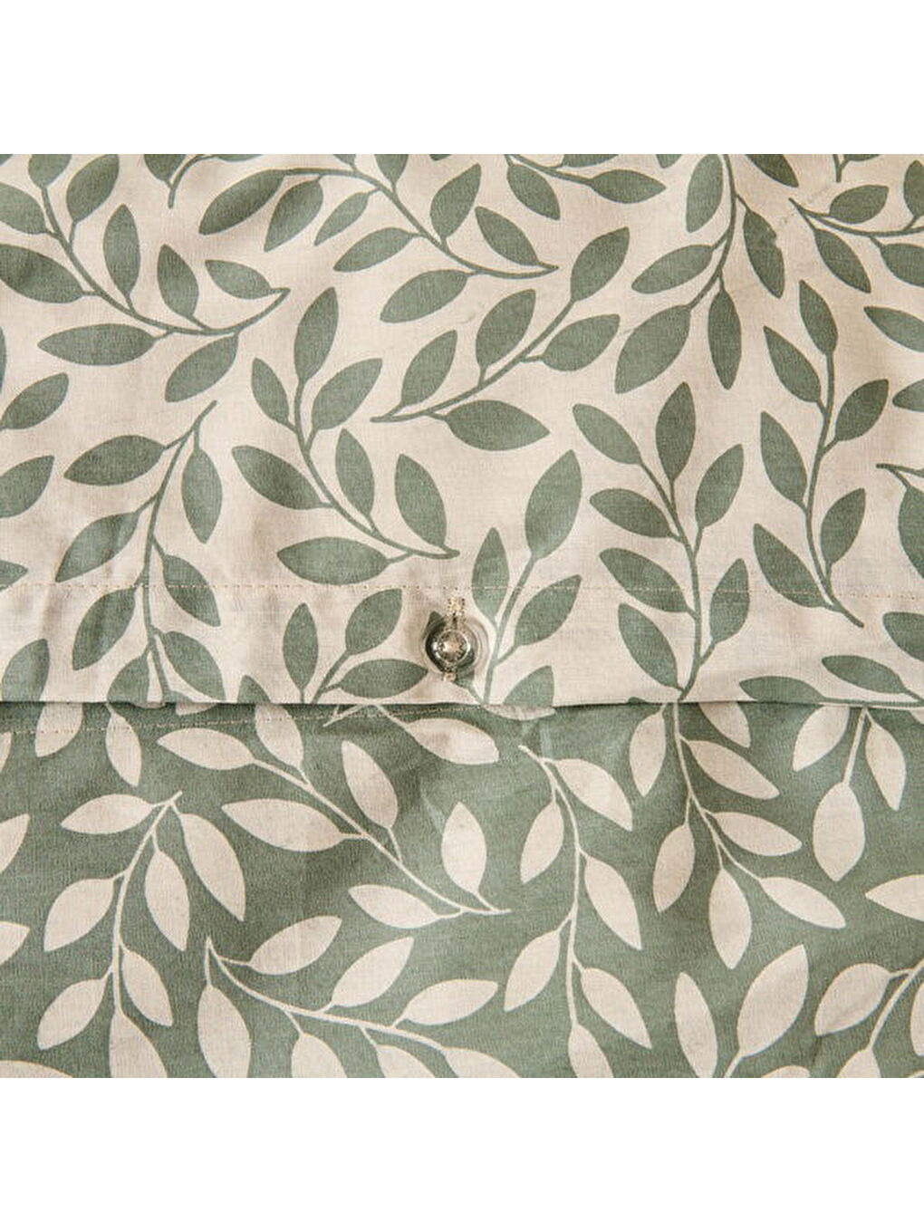 Siyah Soft Sylvara Çift Kişilik Nevresim Takımı - Ekru / Yeşil-2