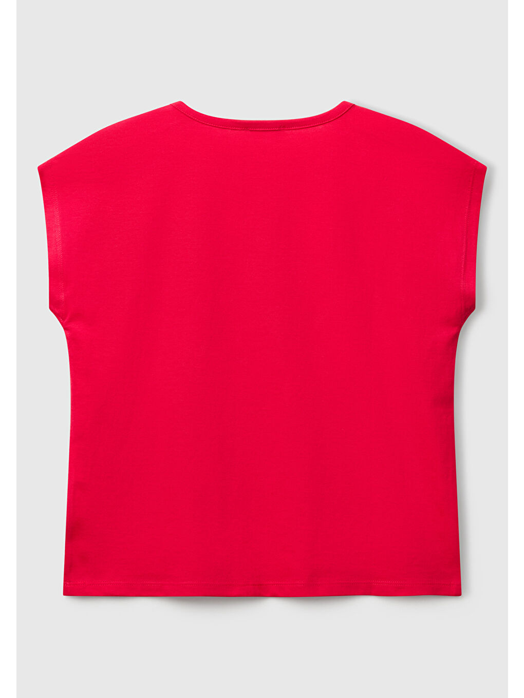 Kız Çocuk Fuşya Benetton Logo Baskılı T-Shirt-1