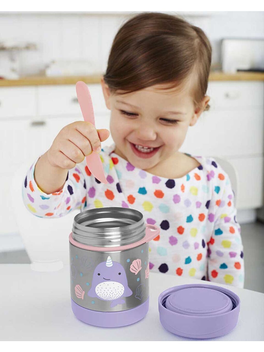 Paslanmaz Çelik Mama Saklama Termosu Narwhal Set-2