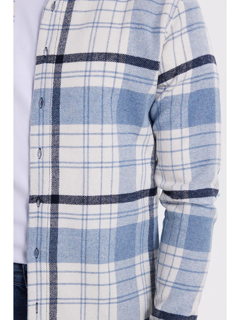 Karışık Erkek Slim Fit Dar Kesim Kareli Kışlık Oduncu Gömlek-3