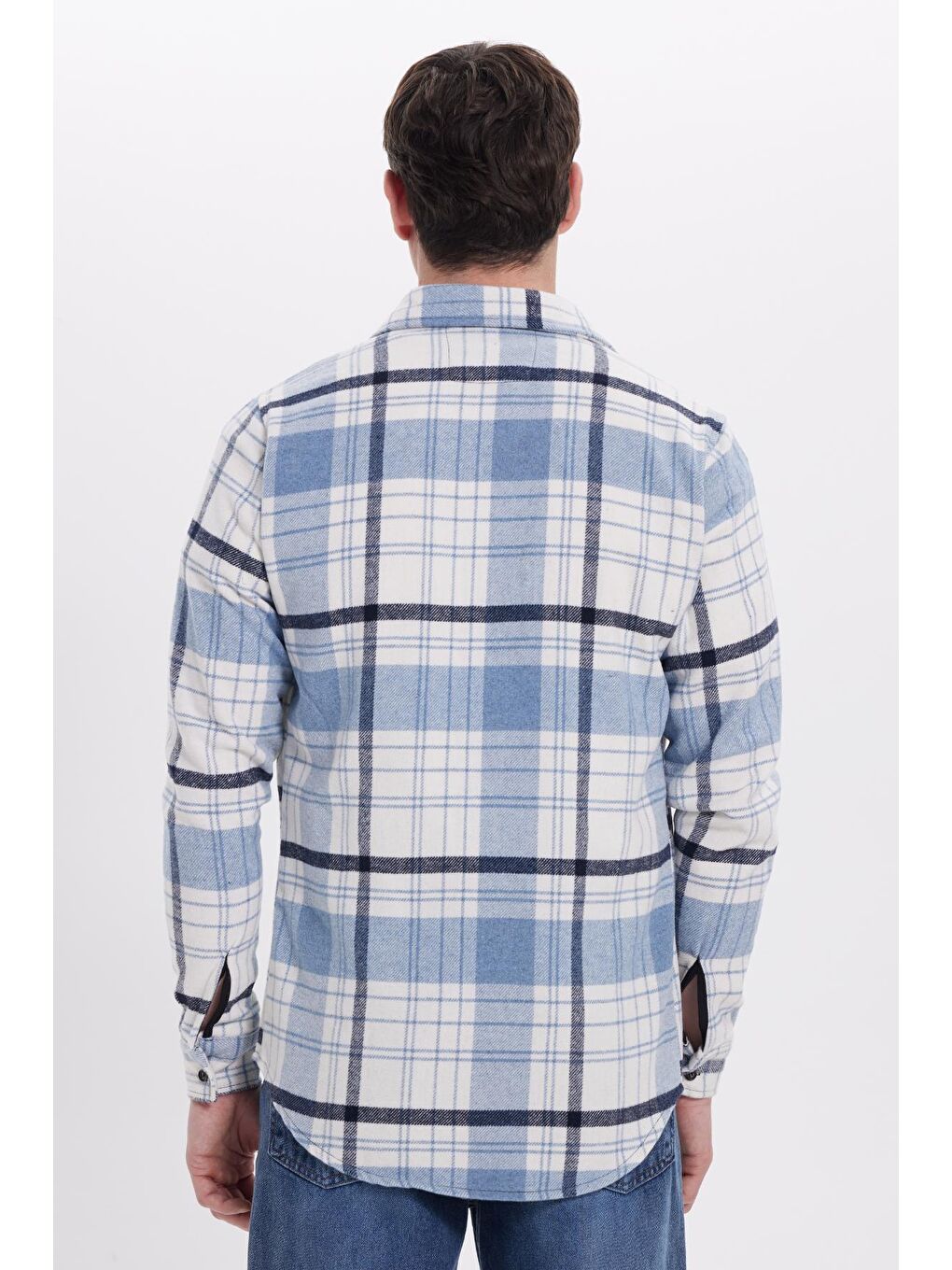 Karışık Erkek Slim Fit Dar Kesim Kareli Kışlık Oduncu Gömlek-5