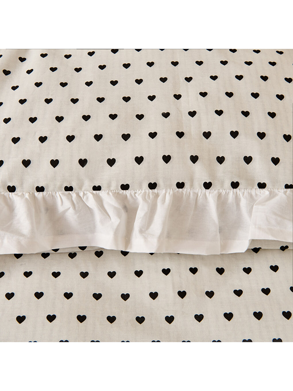 Siyah Soft Moyo Çift Kişilik Nevresim Takımı - Beyaz / Antrasit-1