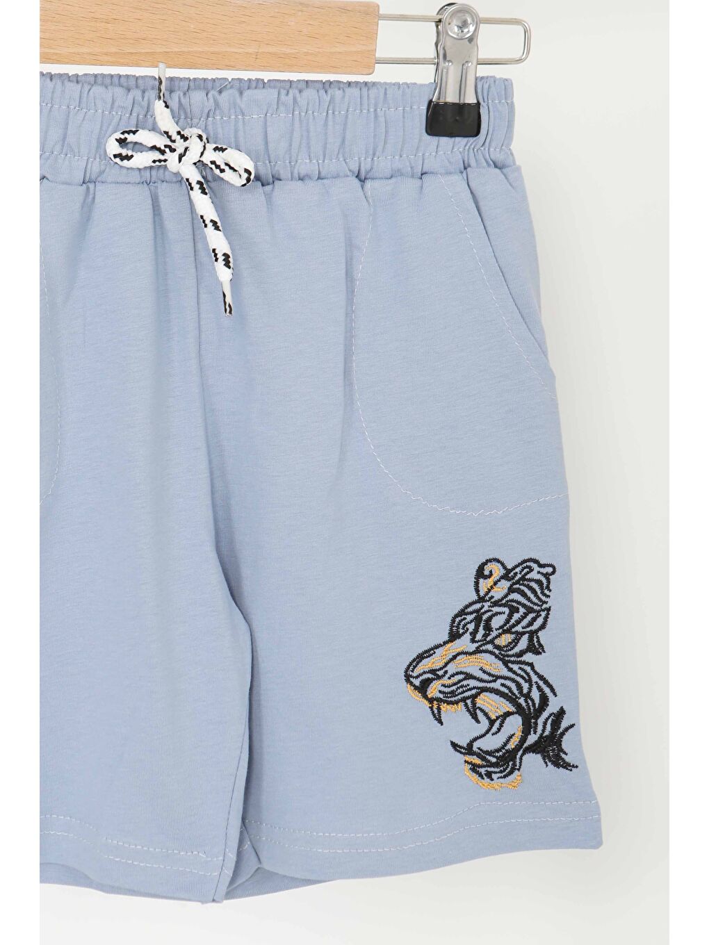 Kız Çocuk Bebe Mavi Baskılı Şort - 27336-1