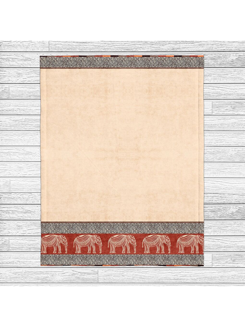 Ekru Baskılı Polar Krem Battaniye TV Battaniyesi Makinada Yıkanabilir Battaniye 80 x 100 cm-3