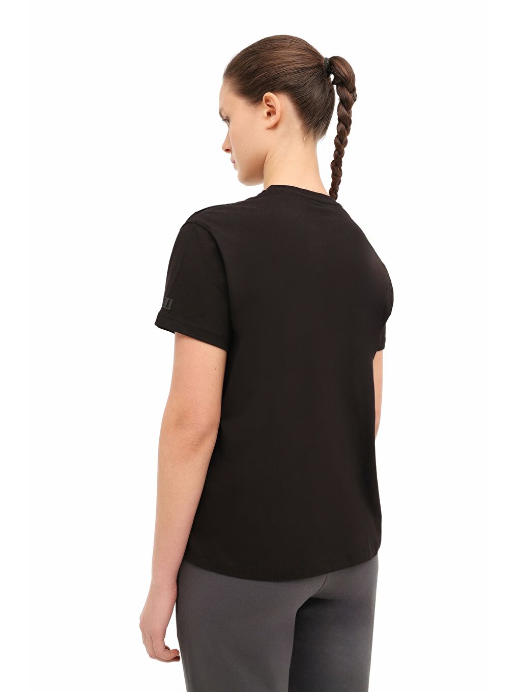 WB 11ADA 6FX Siyah Kadın Kısa Kol T-Shirt-1