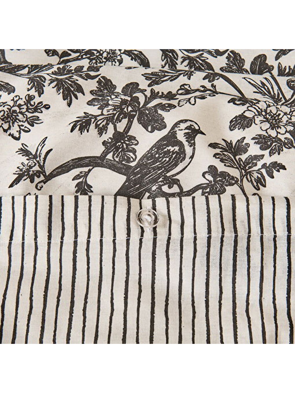 Siyah Soft Peace Çift Kişilik Nevresim Takımı - Beyaz / Antrasit-2