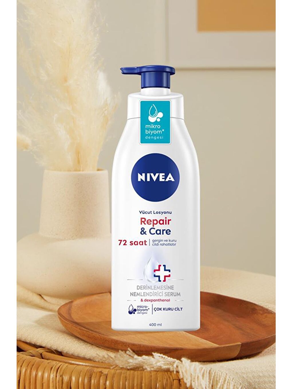 NIVEA Şeffaf Atopik Ciltler Için Vücut Serumu Repair & Care 400 ml x2 Adet, Çok Kuru Cilt, 72 Saat Ne mlendirme - 1