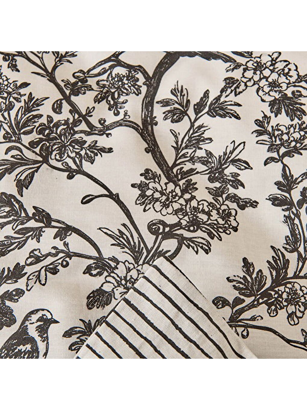 Siyah Soft Peace Çift Kişilik Nevresim Takımı - Beyaz / Antrasit-4