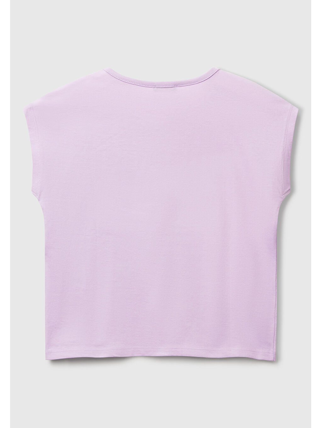 Kız Çocuk Lila Benetton Logo Baskılı T-Shirt-1