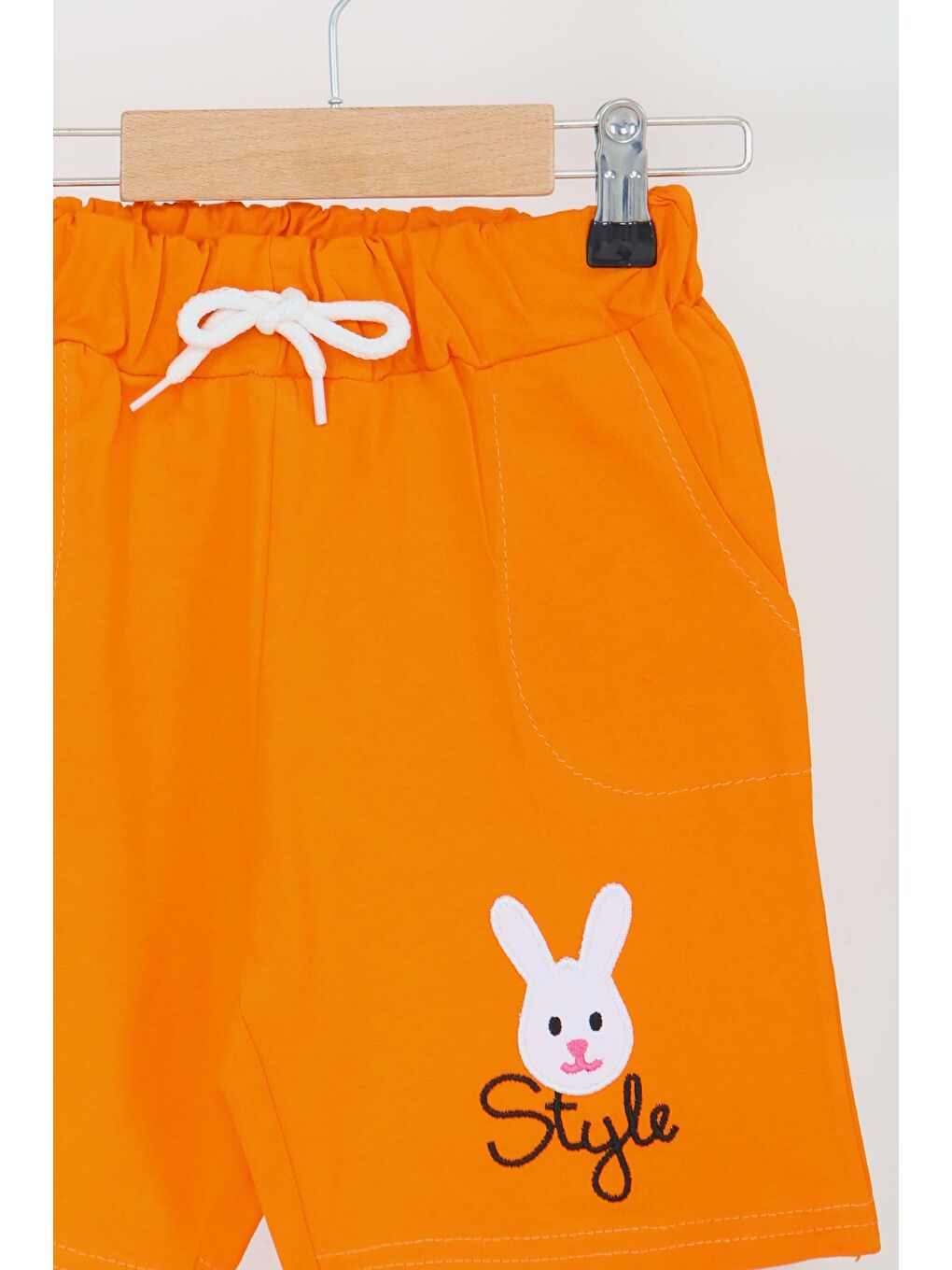 Turuncu Kız Çocuk Oranj Baskılı Şort - 27334-1