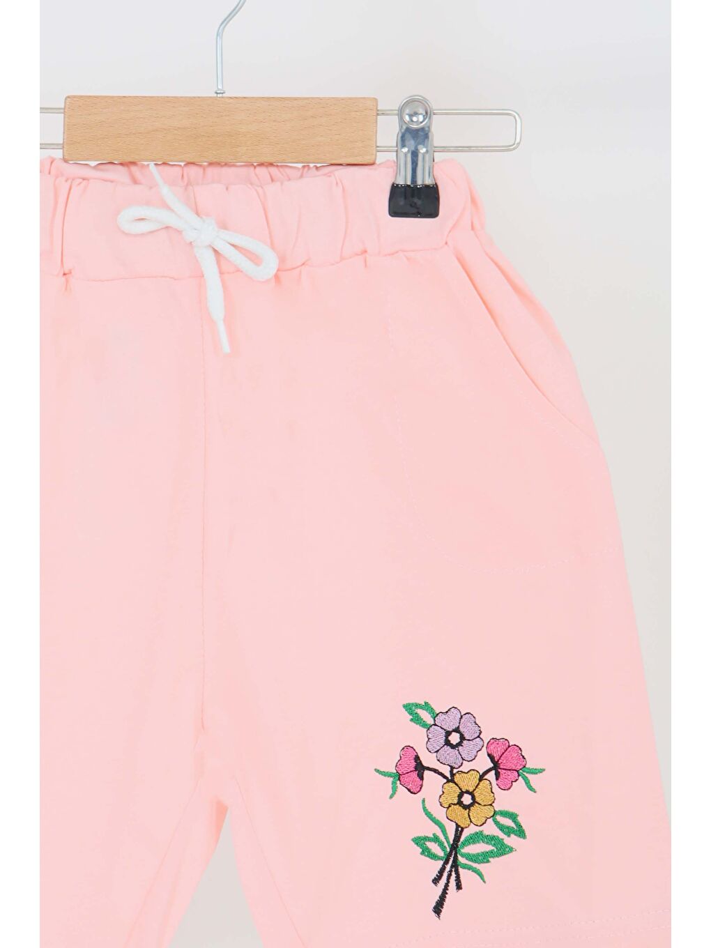 Pembe Kız Çocuk Pudra Baskılı Şort - 27331-1