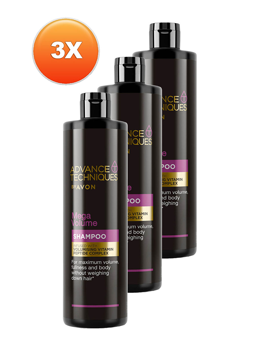 AVON Renksiz Advance Techniques Mega Volume Hacim Veren Şampuan 400 Ml. Üçlü Set - 1