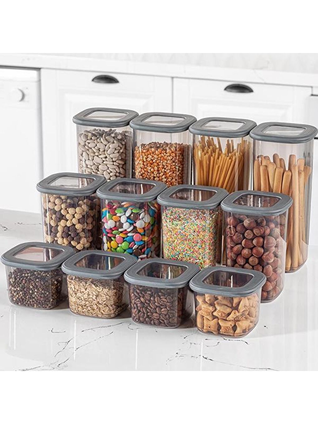 Gri Colony Kare Saklama Kabı - 550 ml-1