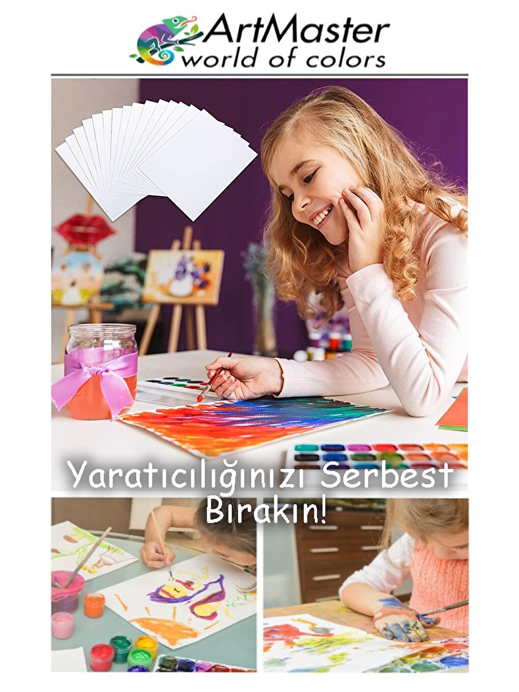 Resim Kağıdı 25x35 100 Lü Paket 100 Gr 1 Paket 25*35 Kuru Boya Pastel Boya Guaj Boya Sulu Boya Resim-1