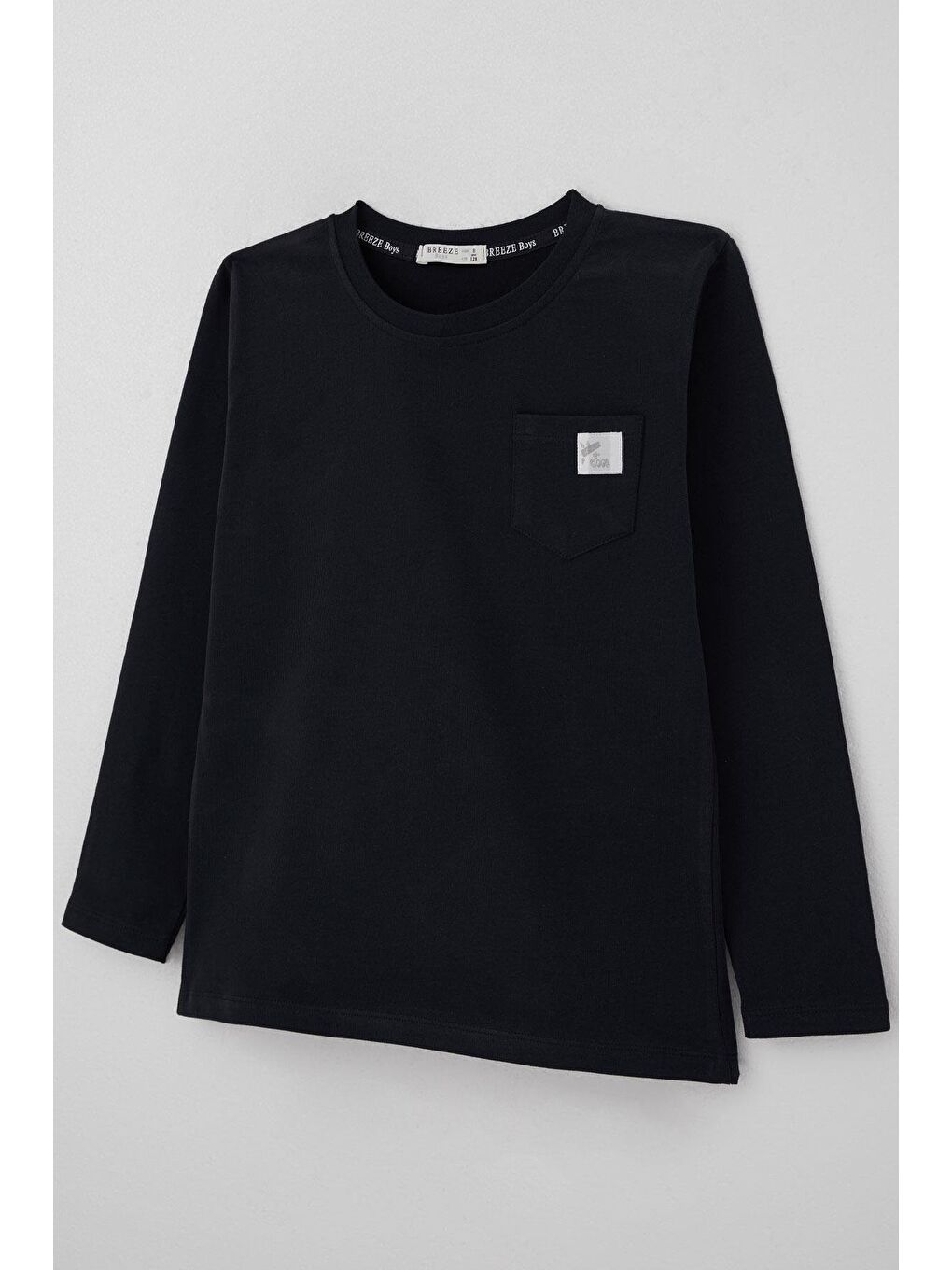 Erkek Çocuk Uzun Kollu Tişört Cool Yazı Armalı Cepli Lacivert (4-8 Yaş)-2
