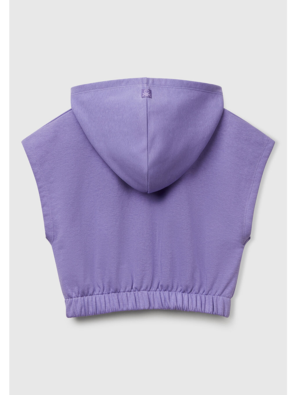 Kız Çocuk Mor Önü Aplikeli Nakış Detaylı Kolsuz Kapüşonlu Sweatshirt-1