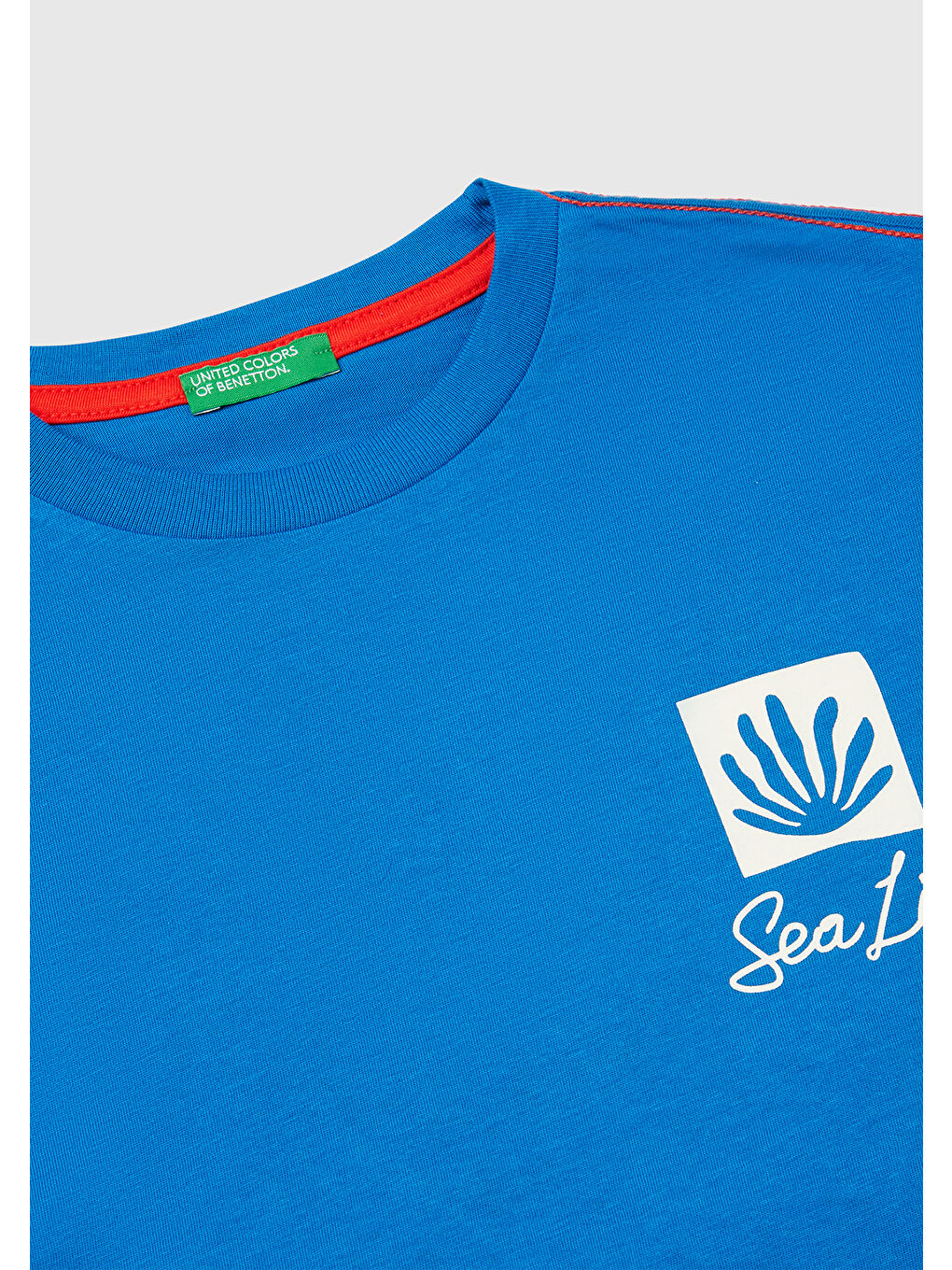 Erkek Çocuk Saks Mavi Slogan Baskılı Oversize T-Shirt-2