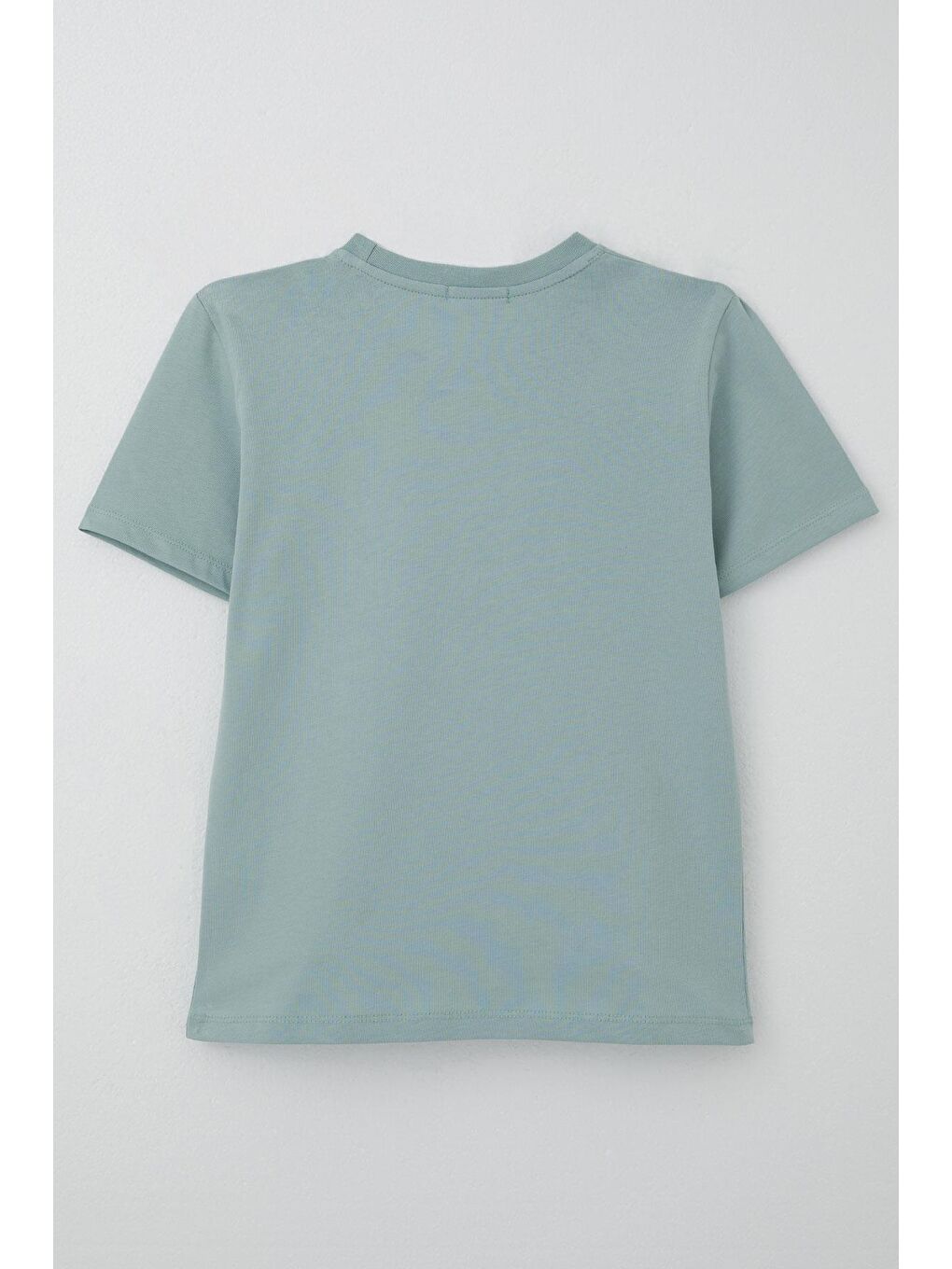 Turkuaz Erkek Çocuk Tişört Yansıma Efekti Yazı Baskılı Su Yeşili (8-14 Yaş)-1