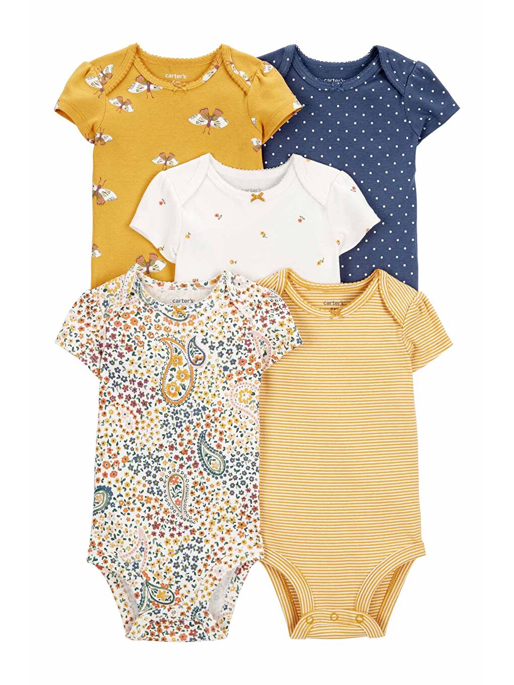 Carter's Karışık Kız Bebek Kısa Kollu 5'li Body Set