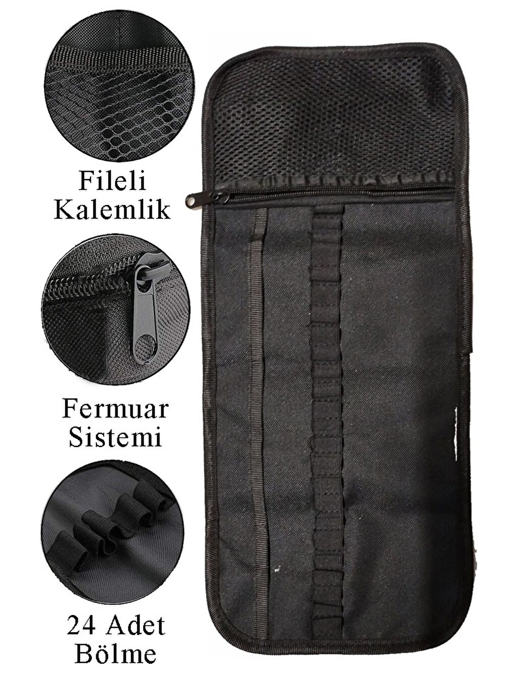 Resim Defteri 25x35 Cm 24 Renk Kuru Boya Dereceli Kurşun Kalem Rulo Kalemlik 24 Bölmeli Hamur Silgi-5