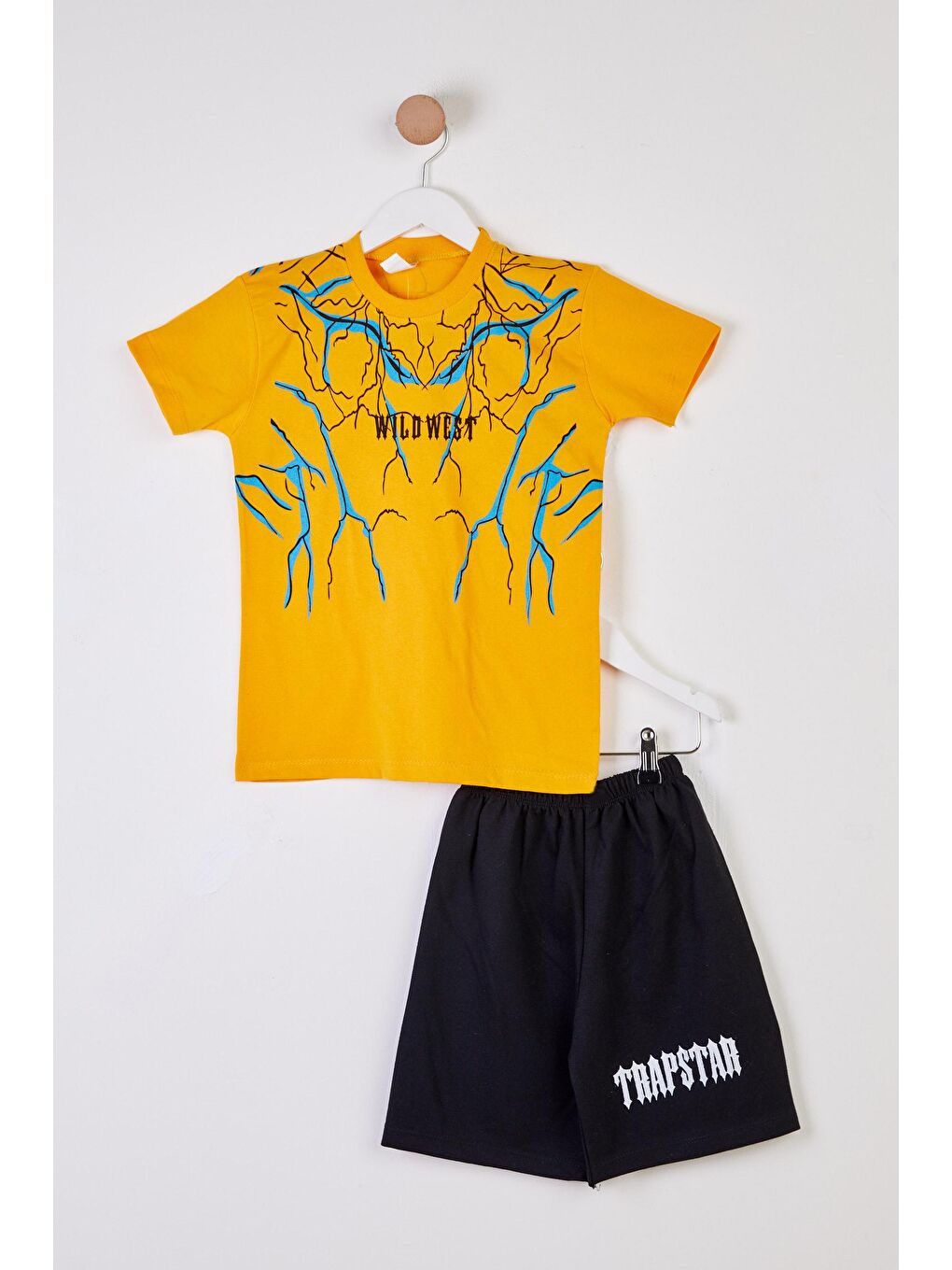 Erkek Çocuk Sarı Baskılı İkili Takım - 25489