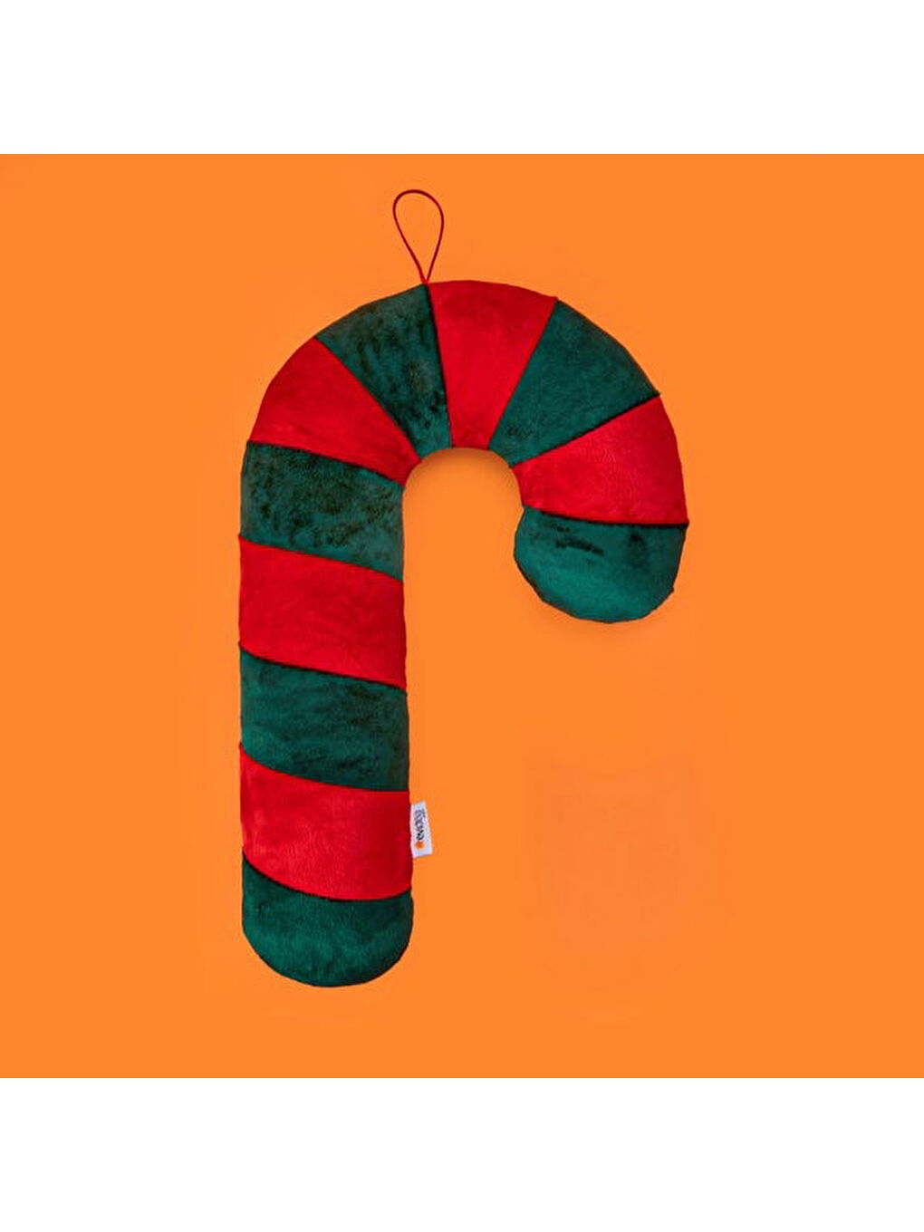 Soft Baston Şeker Figürlü Yastık - Yeşil / Kırmızı - 27x40 cm-1