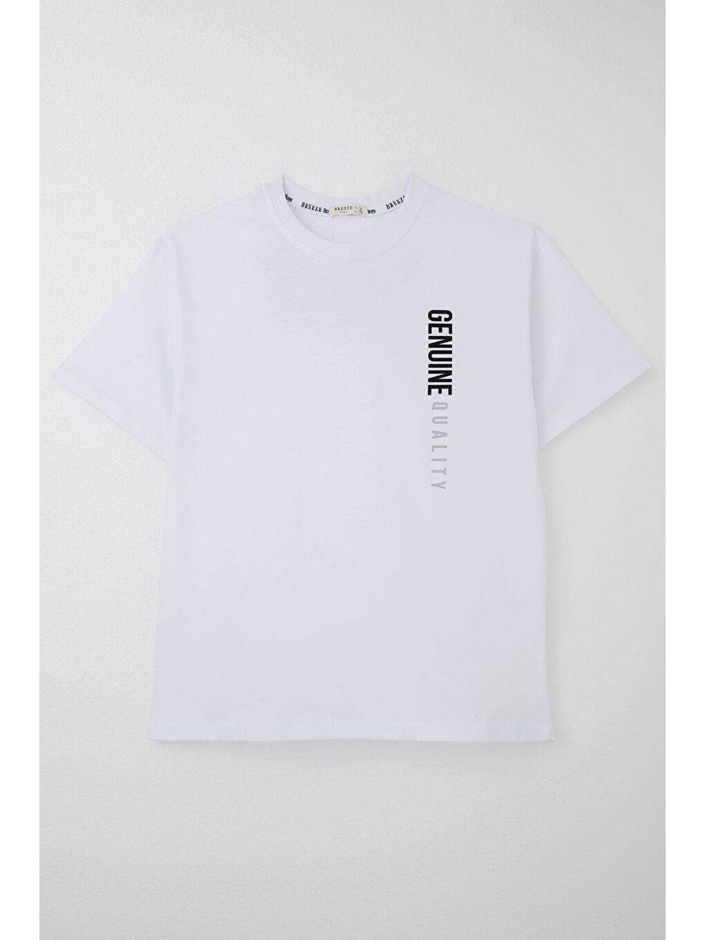 Erkek Çocuk Tişört Sırt Kısmı Yazı Baskılı Beyaz (9-12 Yaş)-3