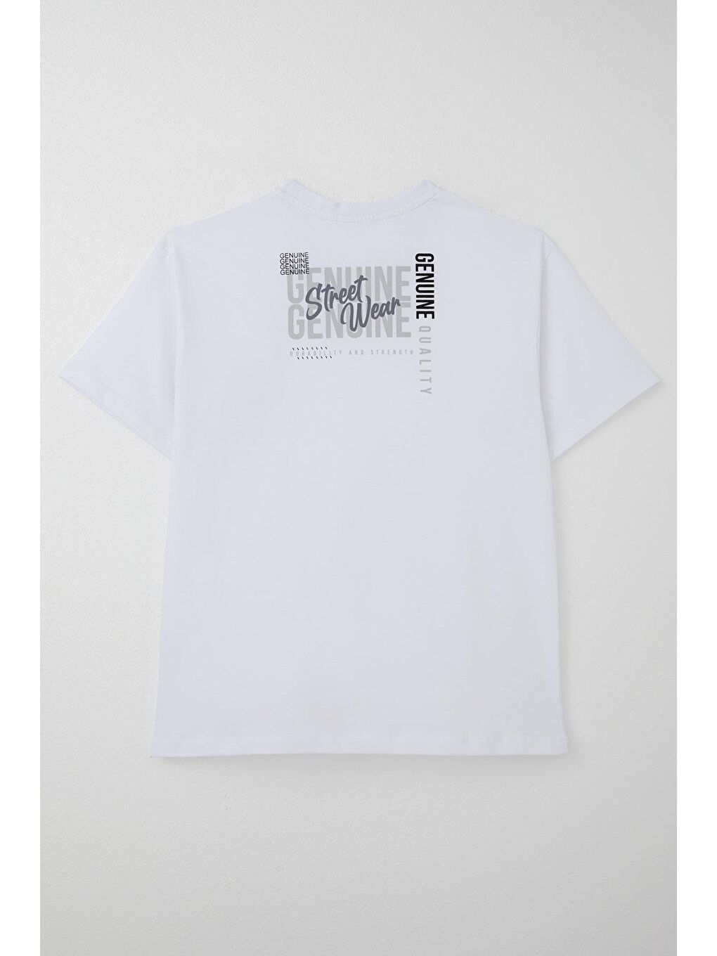 Erkek Çocuk Tişört Sırt Kısmı Yazı Baskılı Beyaz (9-12 Yaş)-4