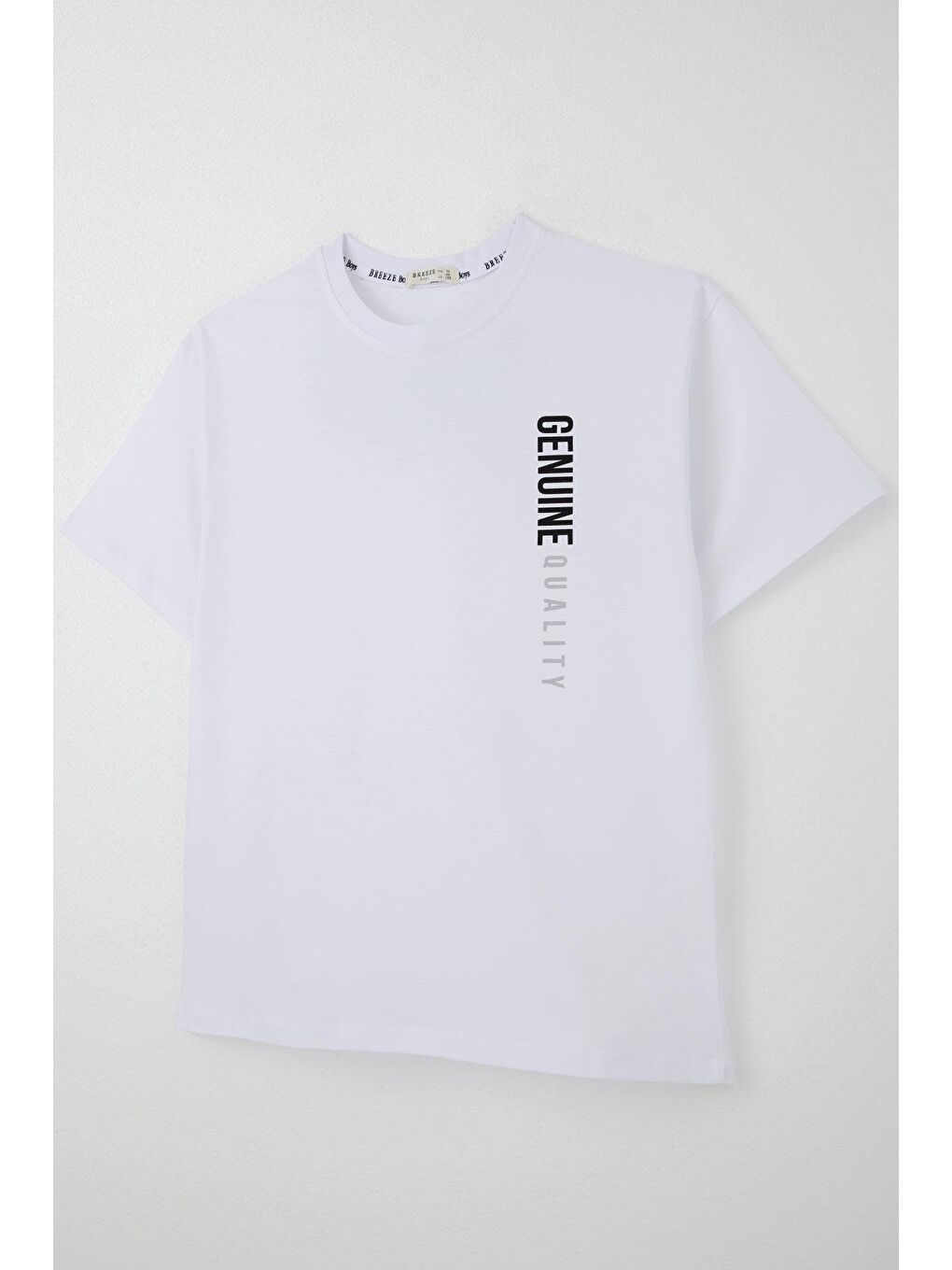 Erkek Çocuk Tişört Sırt Kısmı Yazı Baskılı Beyaz (9-12 Yaş)-5