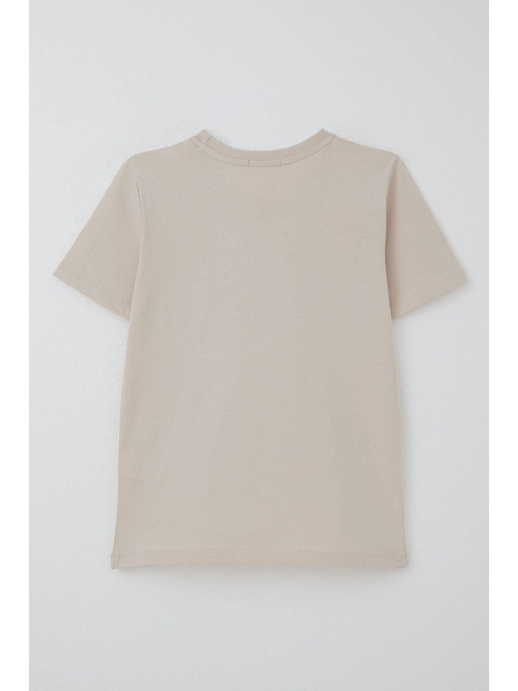 Erkek Çocuk Tişört Yansıma Efekti Yazı Baskılı Bej (8-14 Yaş)-1