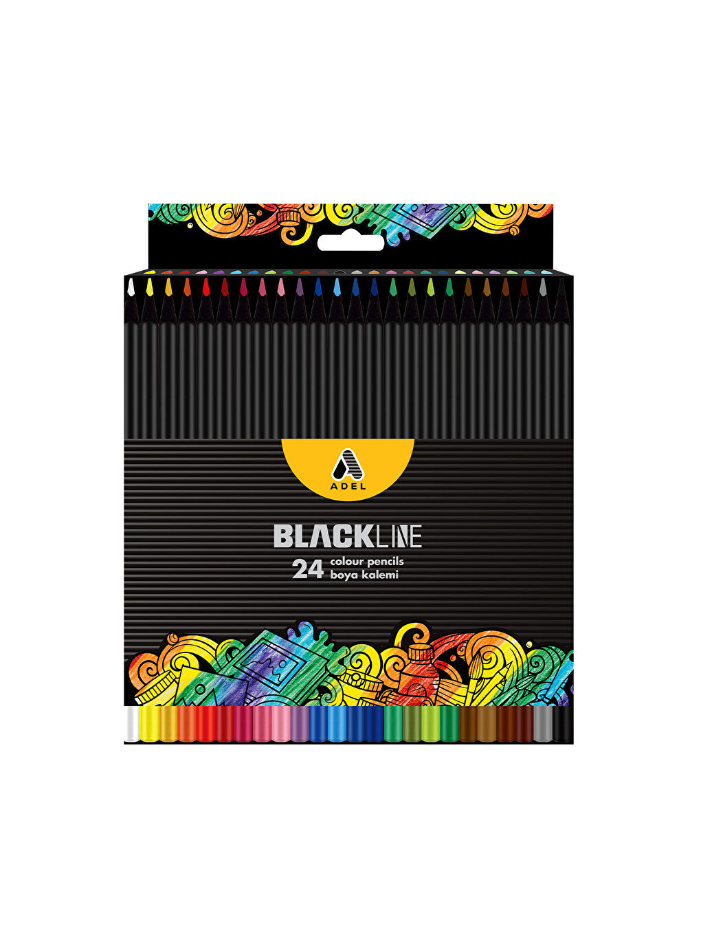 Blackline 24'lü Kuru Boya Kalemi,Parlak Renkler, Dayanıklı Uçlar, Ergonomik Tasarım