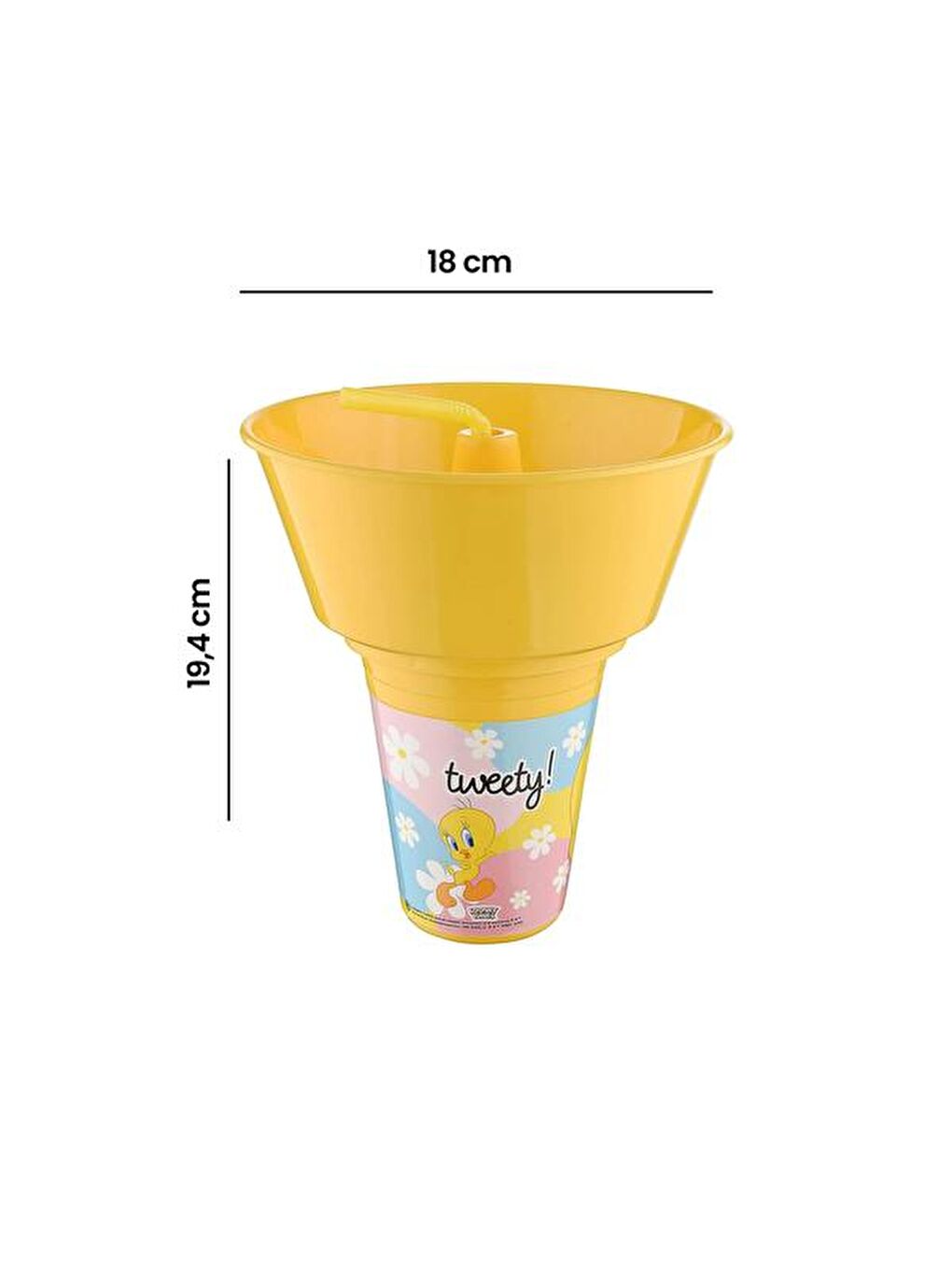 Karışık Tweety Mısır Kovalı Pipetli Bardak-2