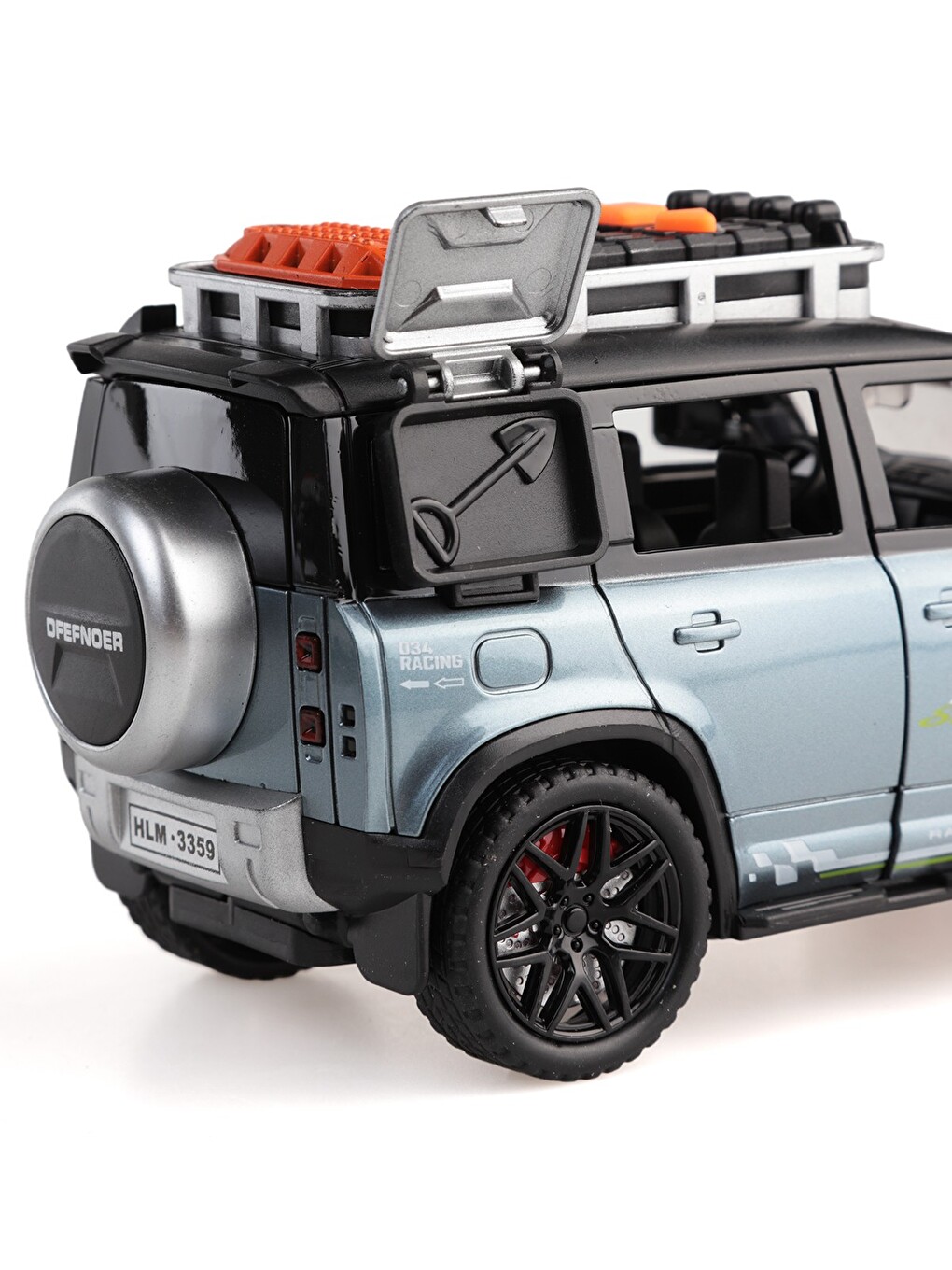 Sürtmeli Işıklı Ve Müzikli Kapıları Açılan Jeep - Gri-3
