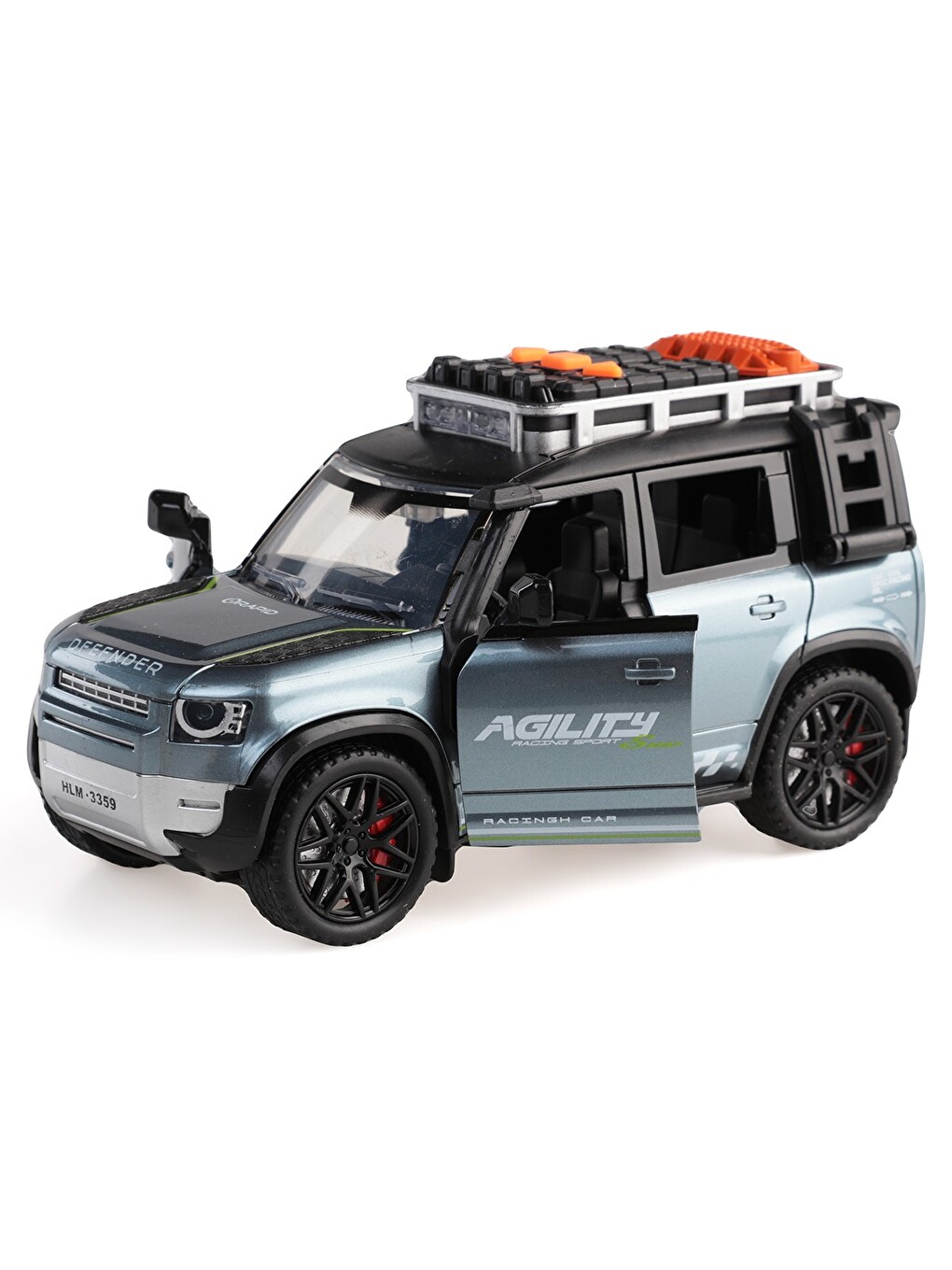 Sürtmeli Işıklı Ve Müzikli Kapıları Açılan Jeep - Gri-4