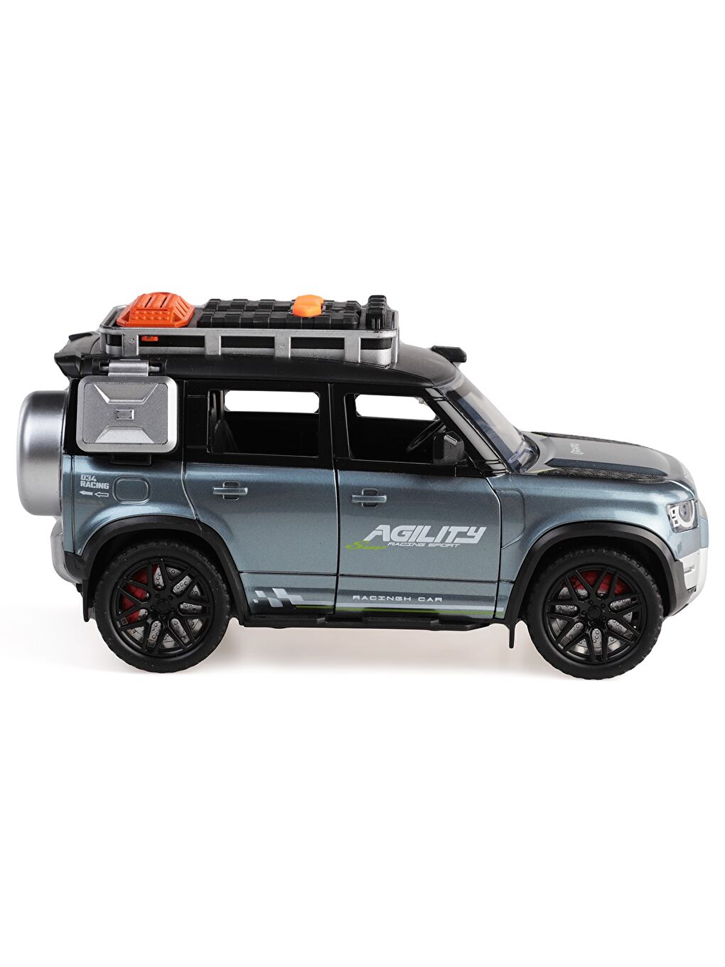 Sürtmeli Işıklı Ve Müzikli Kapıları Açılan Jeep - Gri-6