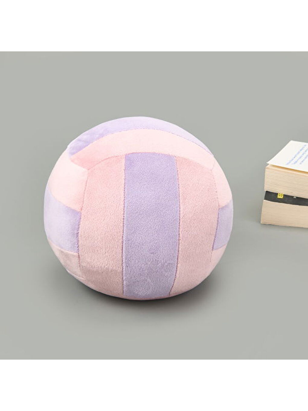 Soft Voleybol Topu Figürlü Yastık - Pembe / Eflatun - 20 cm-1