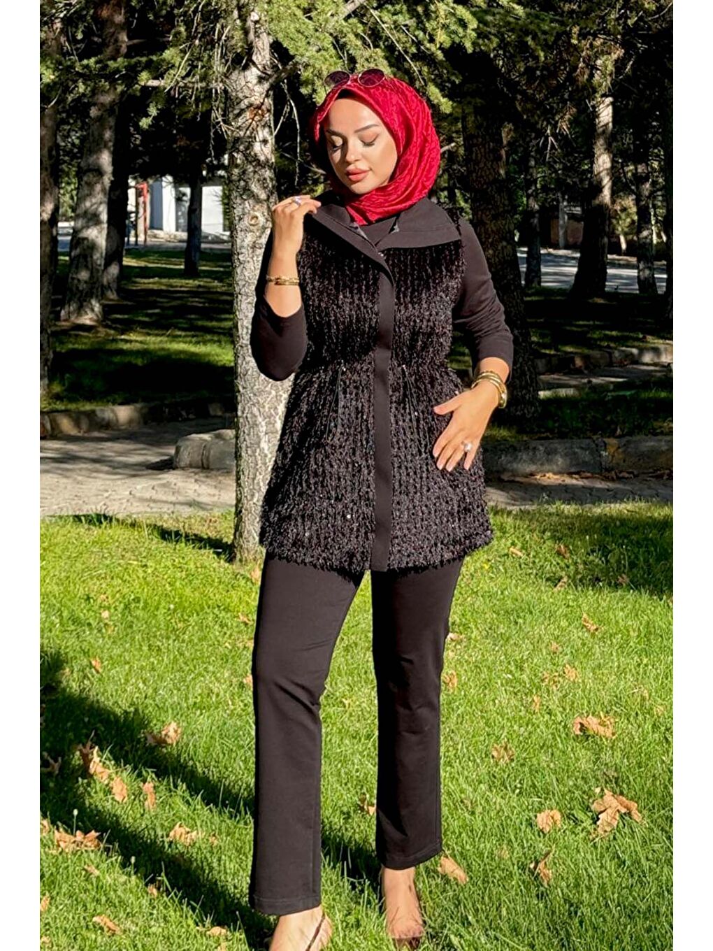 Payet Yelekli 3lü Takım 25102 Siyah