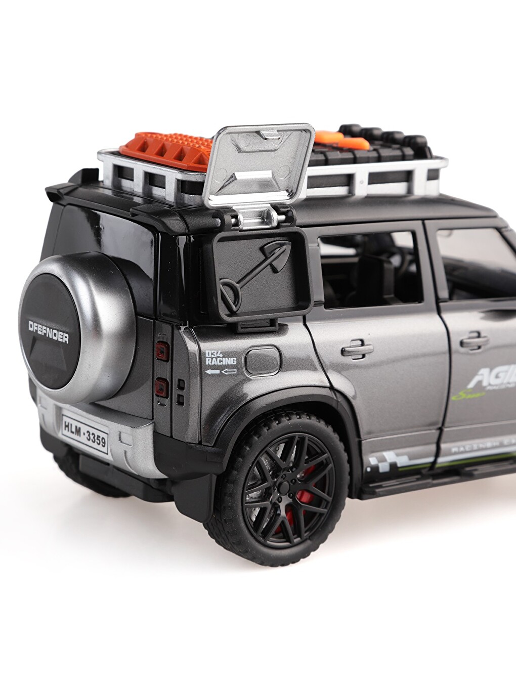 Sürtmeli Işıklı Ve Müzikli Kapıları Açılan Jeep - Gri-3