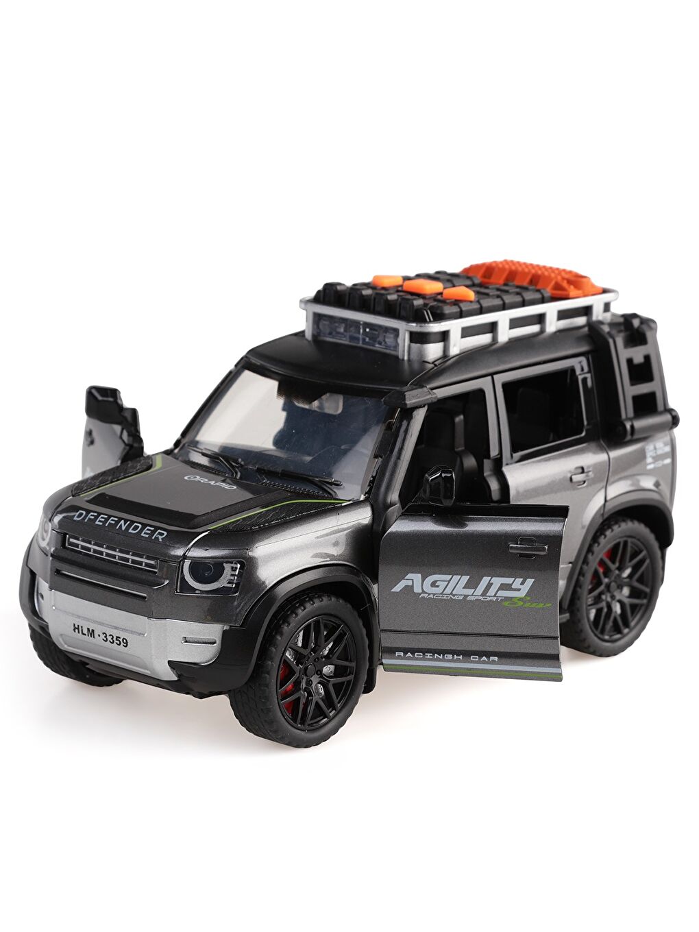 Sürtmeli Işıklı Ve Müzikli Kapıları Açılan Jeep - Gri-4