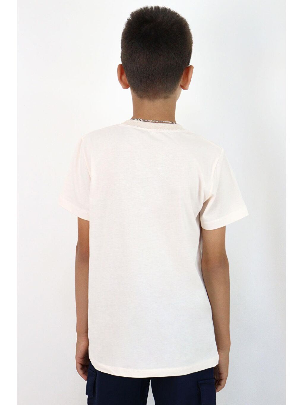 Pembe Erkek Çocuk Tişört Basic Pudra (4-14 Yaş)-1