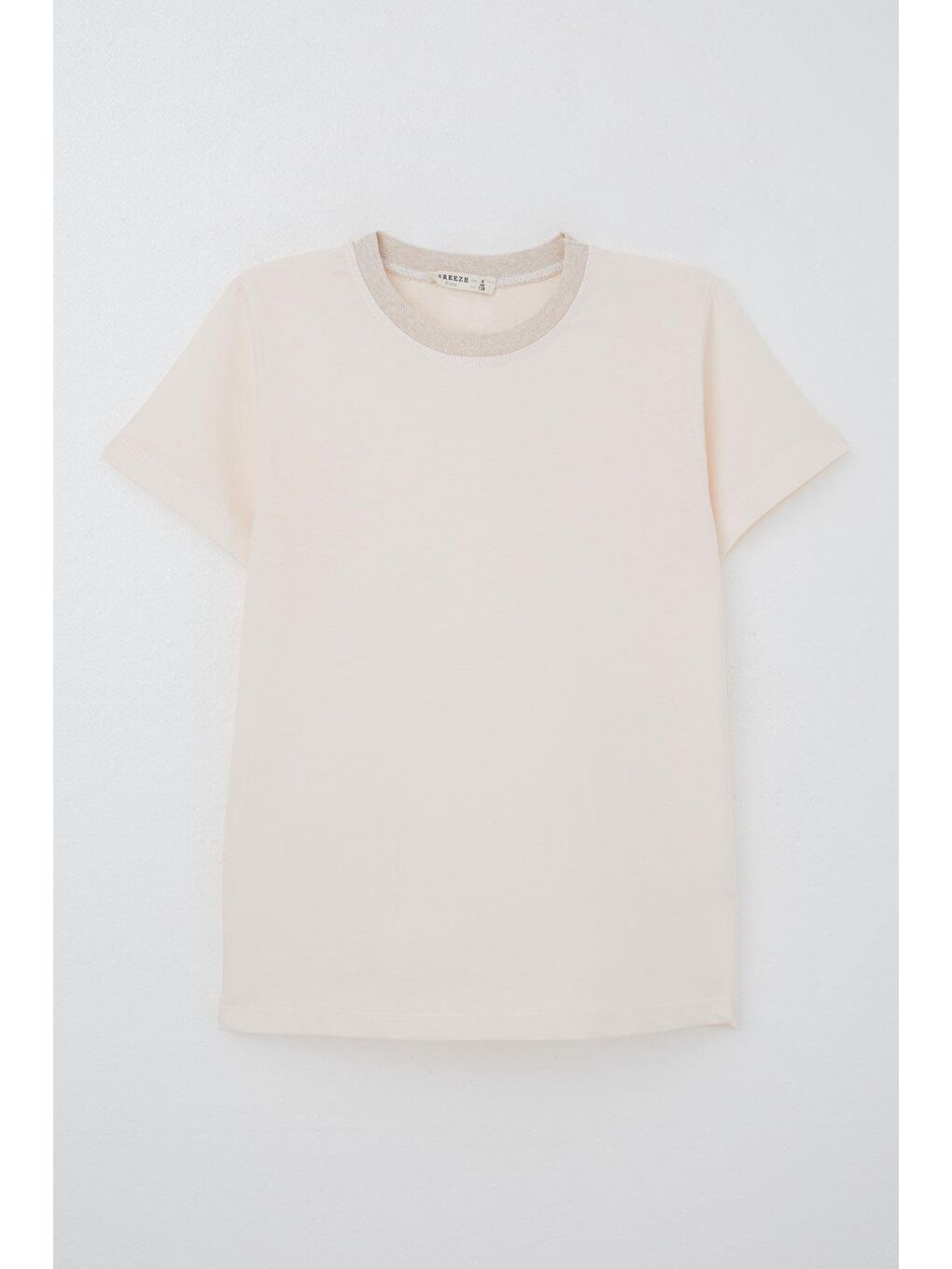 Pembe Erkek Çocuk Tişört Basic Pudra (4-14 Yaş)-2