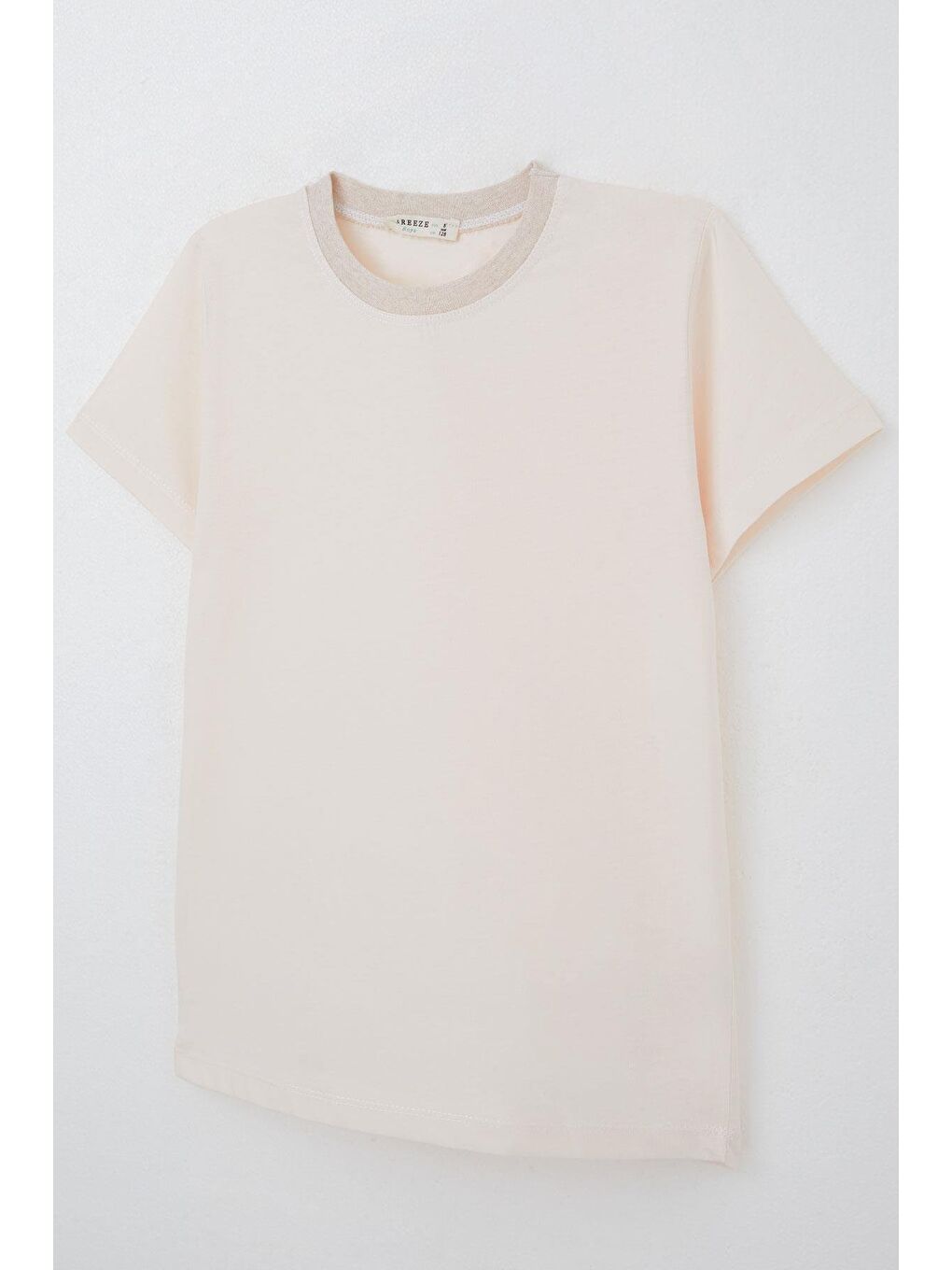 Pembe Erkek Çocuk Tişört Basic Pudra (4-14 Yaş)-4