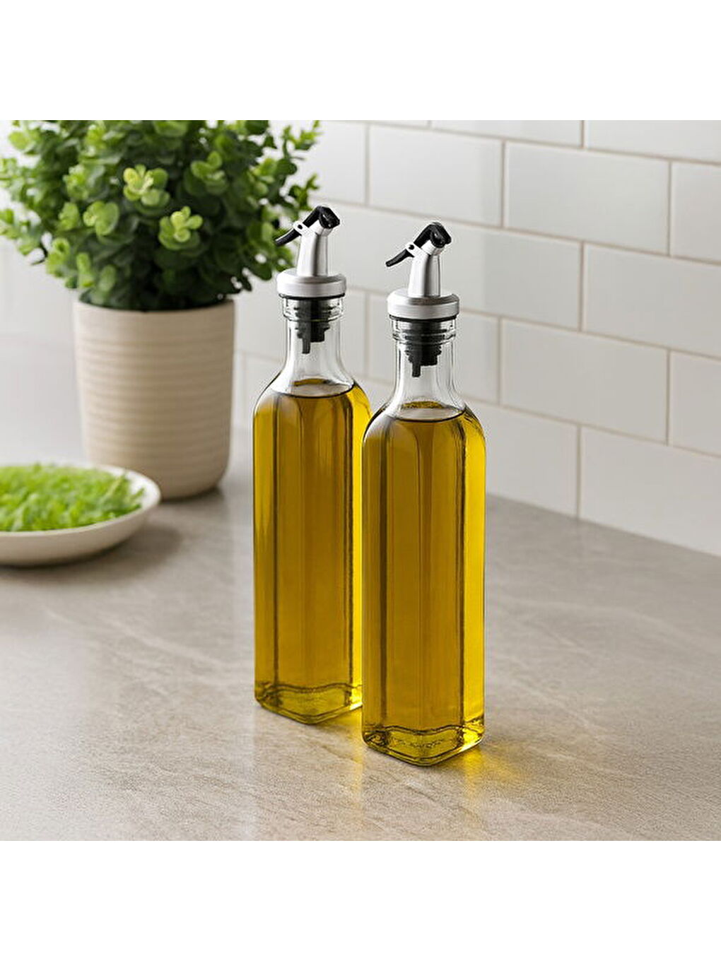 Renksiz 2'li Cam Yağlık Sirkelik - Şeffaf - 500 ml