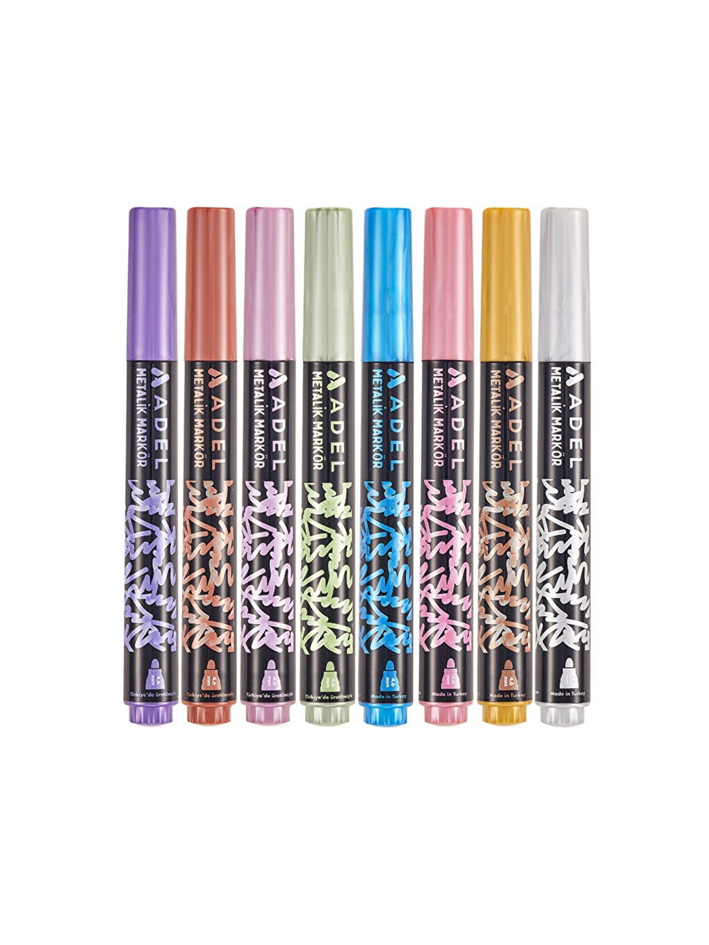 Metalik Markör 8'li Set,Canlı Renkler, 4.6 mm Kalın Uç, Çok Yüzeyli Kullanım İçin İdeal-1